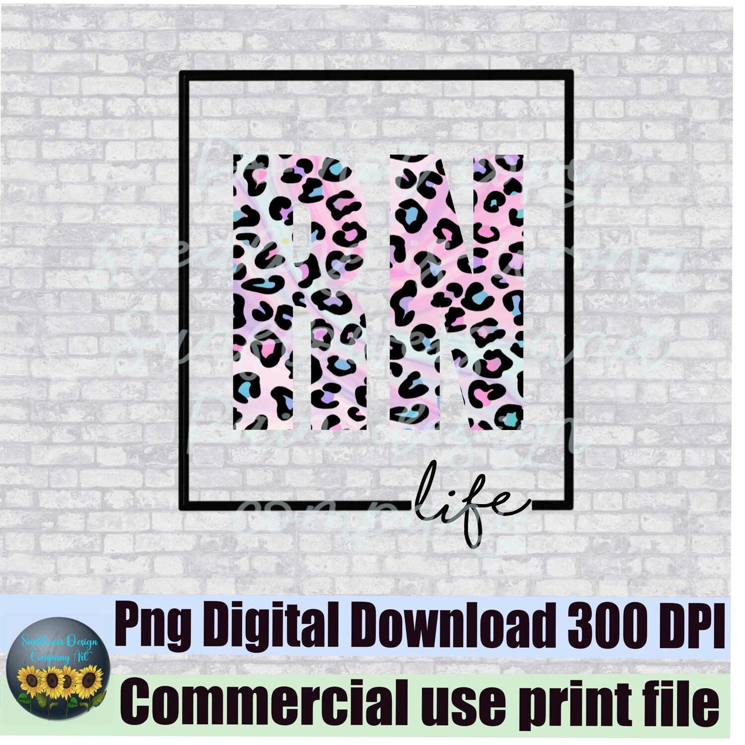 RN life rainbow, pastel  leopard print png design for sublimation T-shirts digital download. Png file sublimation shirts instant download