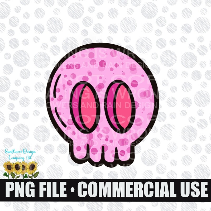Skull pink  clip art Individual png files