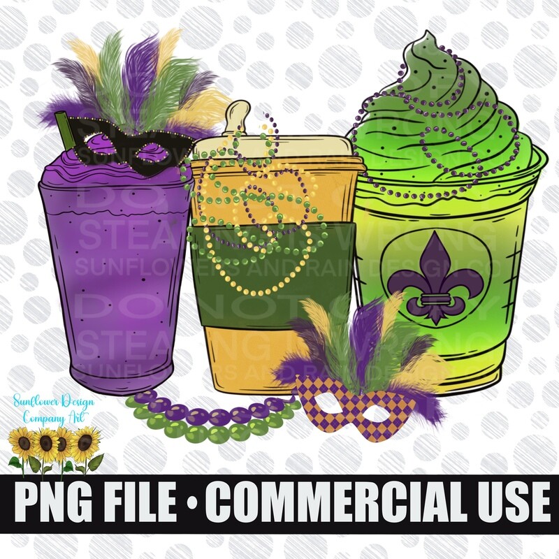 Mardi Gras coffee png file.