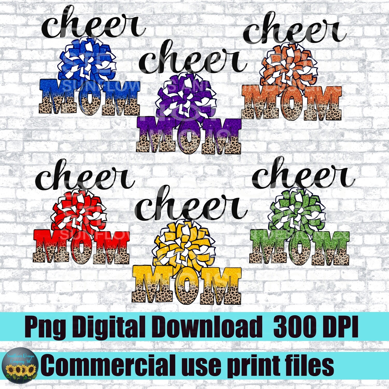 Cheer mom bundle. cheer Pom design. Sublimation design download. 6 png files