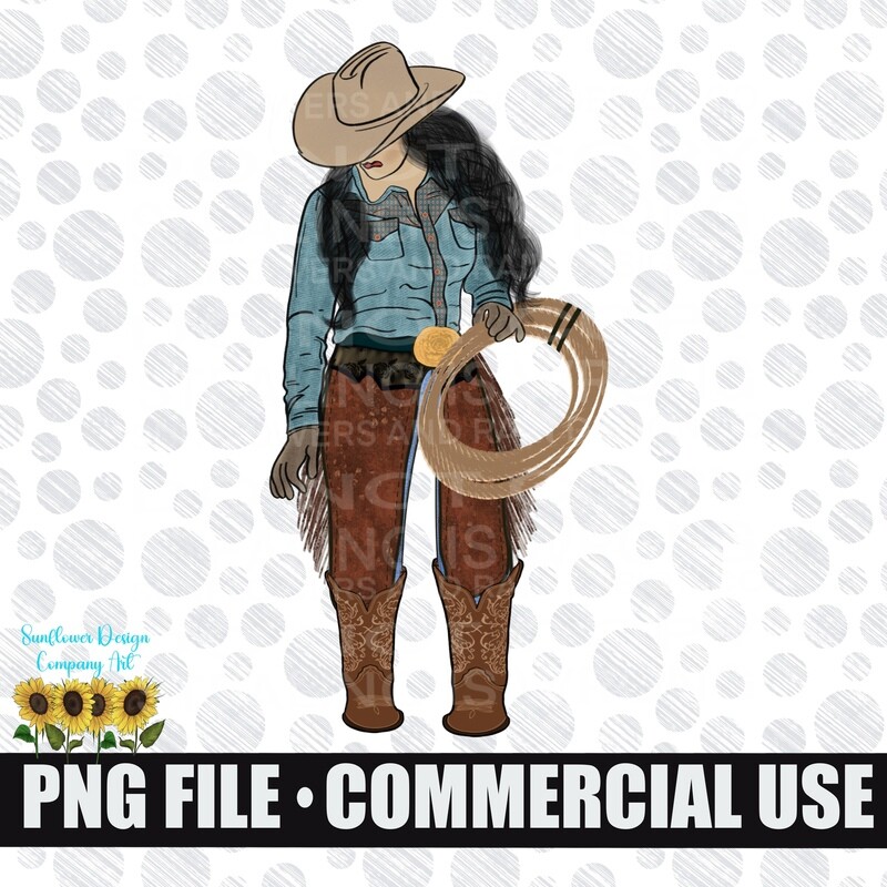 Hand drawn Cowgirl clipart png files