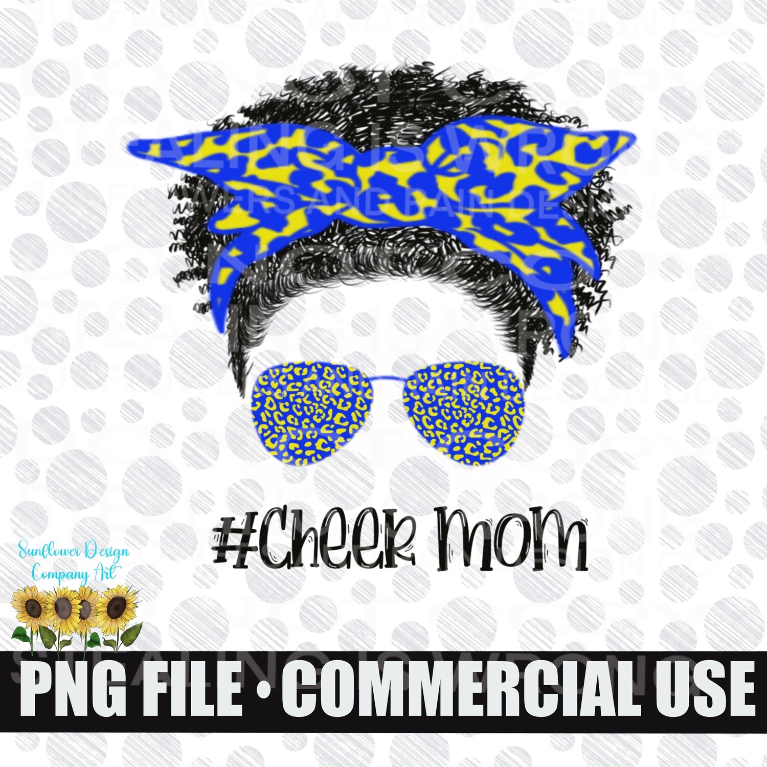 Cheer mom png file. Blue cheer design. Sublimation design download