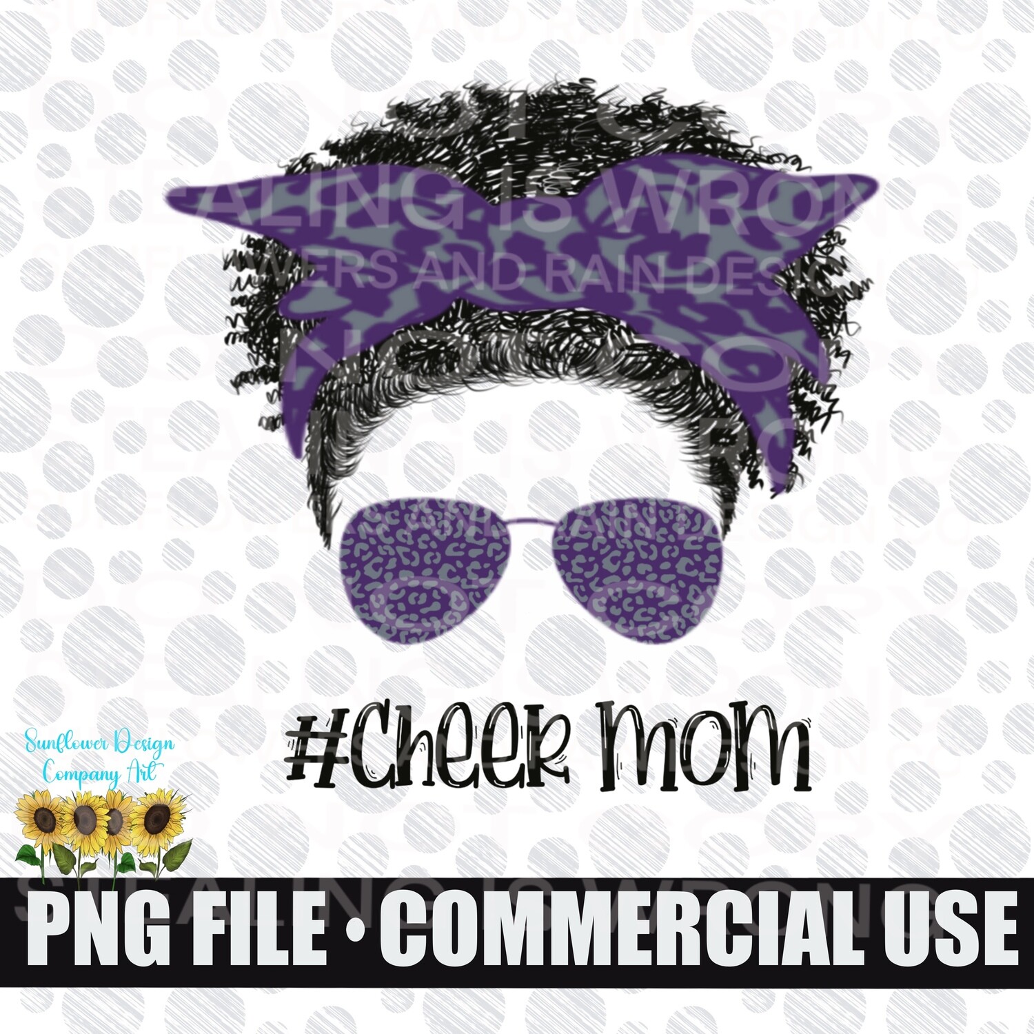 Cheer mom png file. Purple cheer design. Sublimation design download
