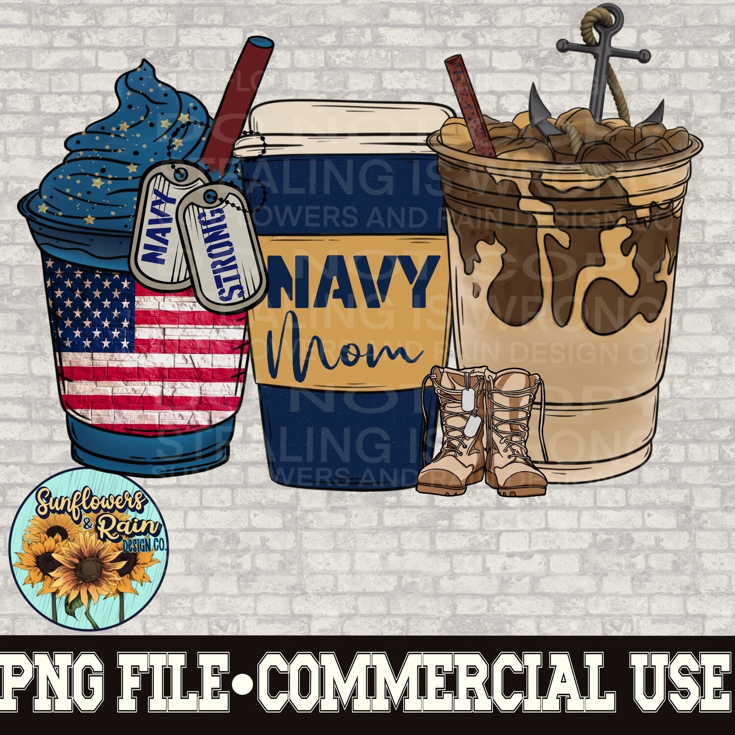 Coffee Navy mom png file for sublimation shirts
