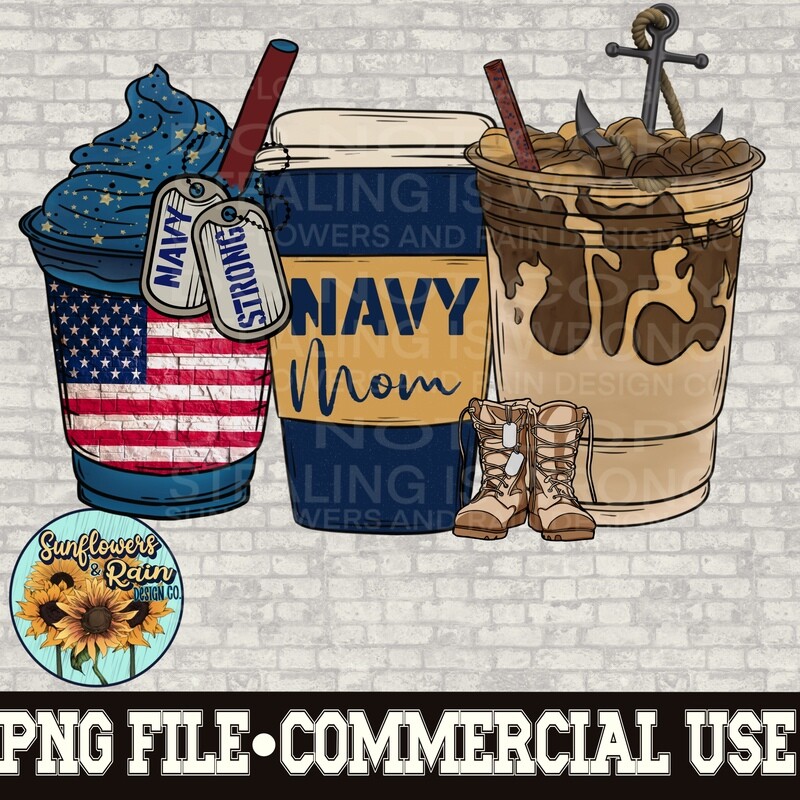 Coffee Navy mom png file for sublimation shirts