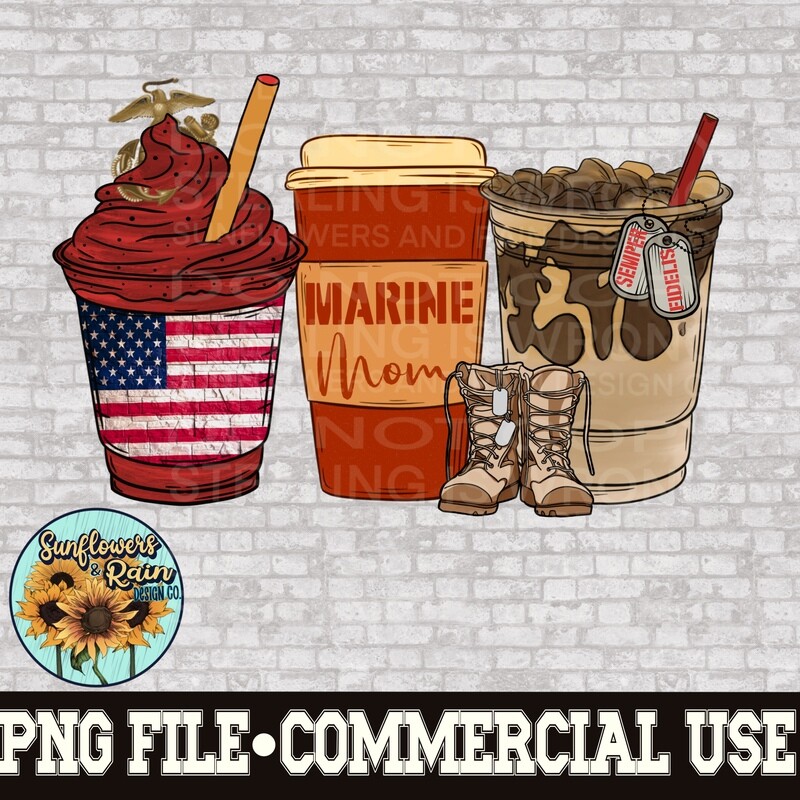 Coffee Marine mom png file for sublimation shirts