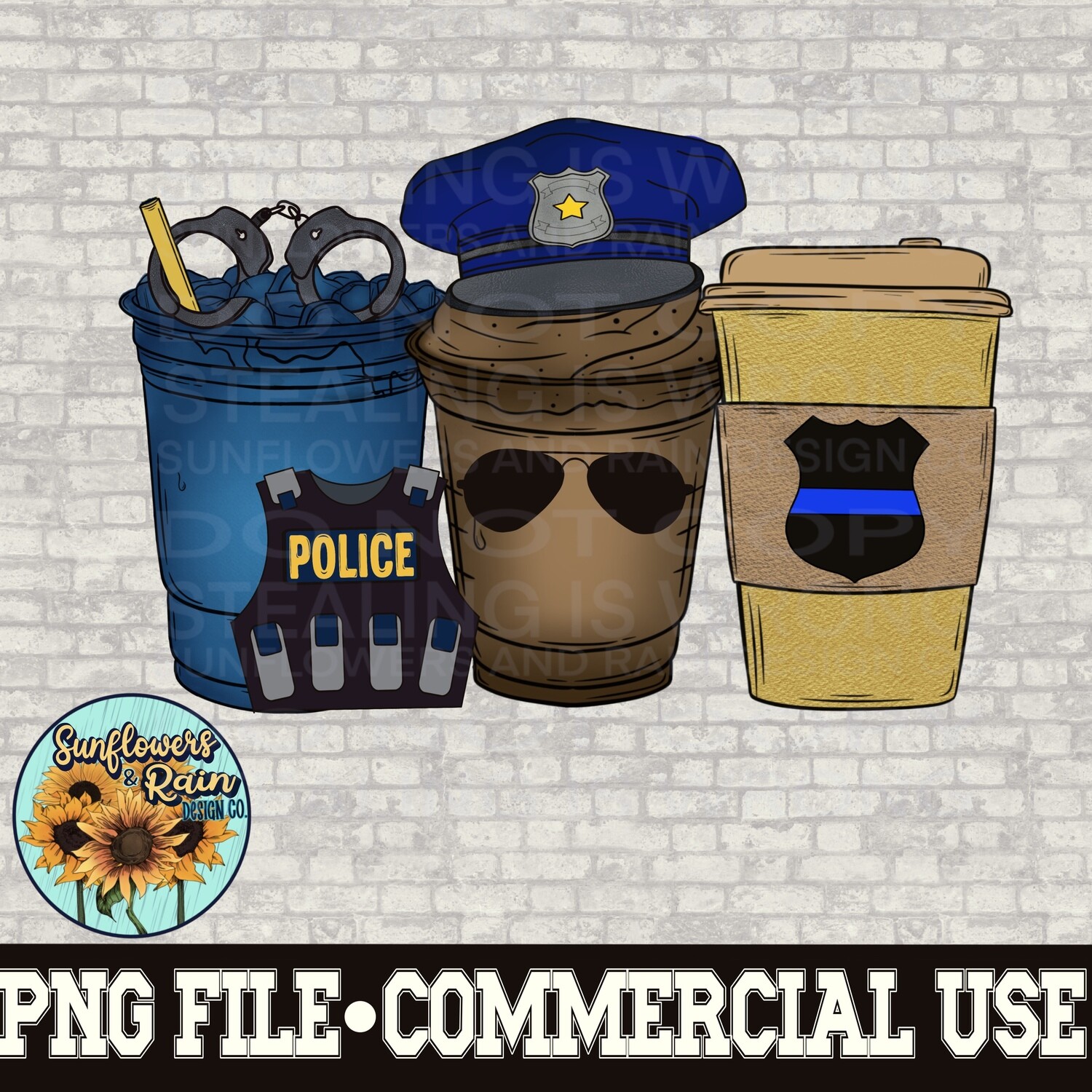 Police Coffee png file for sublimation shirts