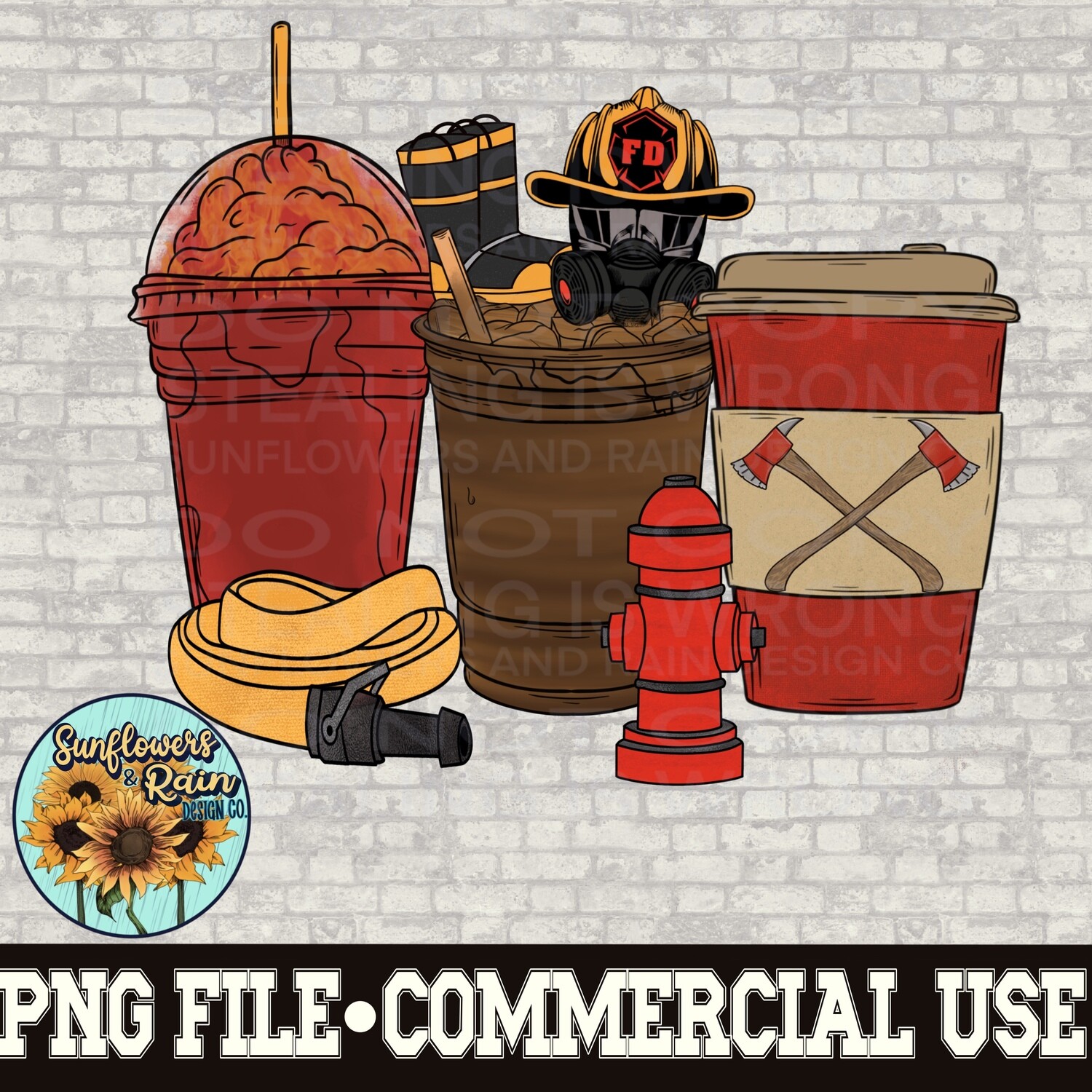 Firefighter Coffee png file for sublimation shirts