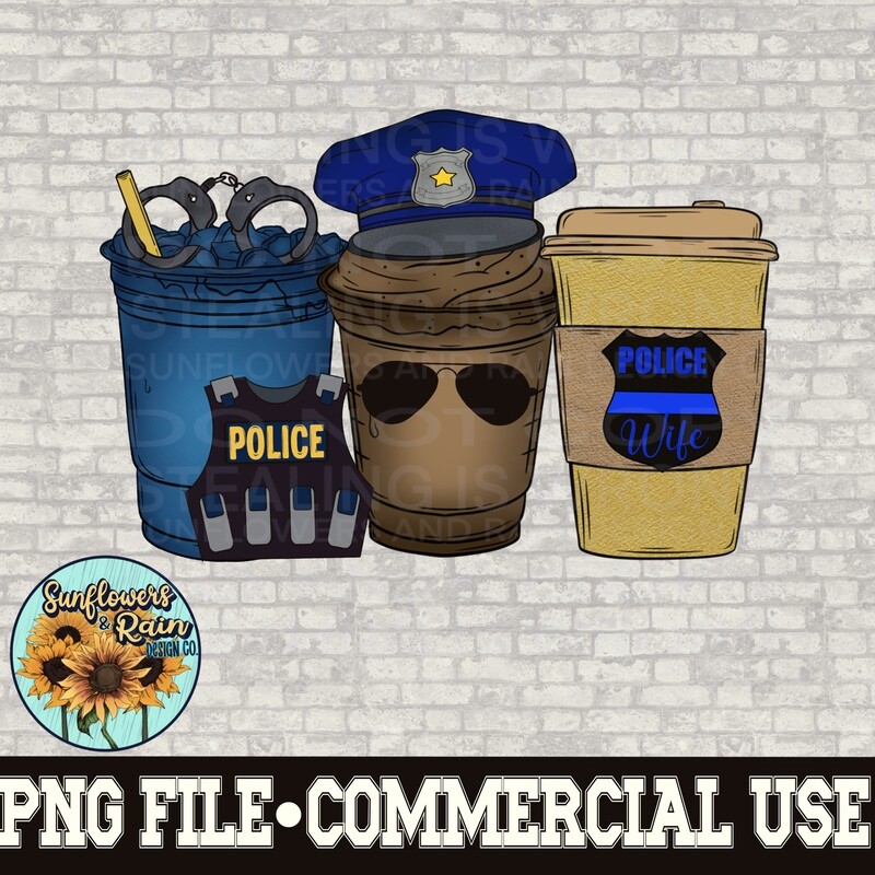 Police wife Coffee png file for sublimation shirts