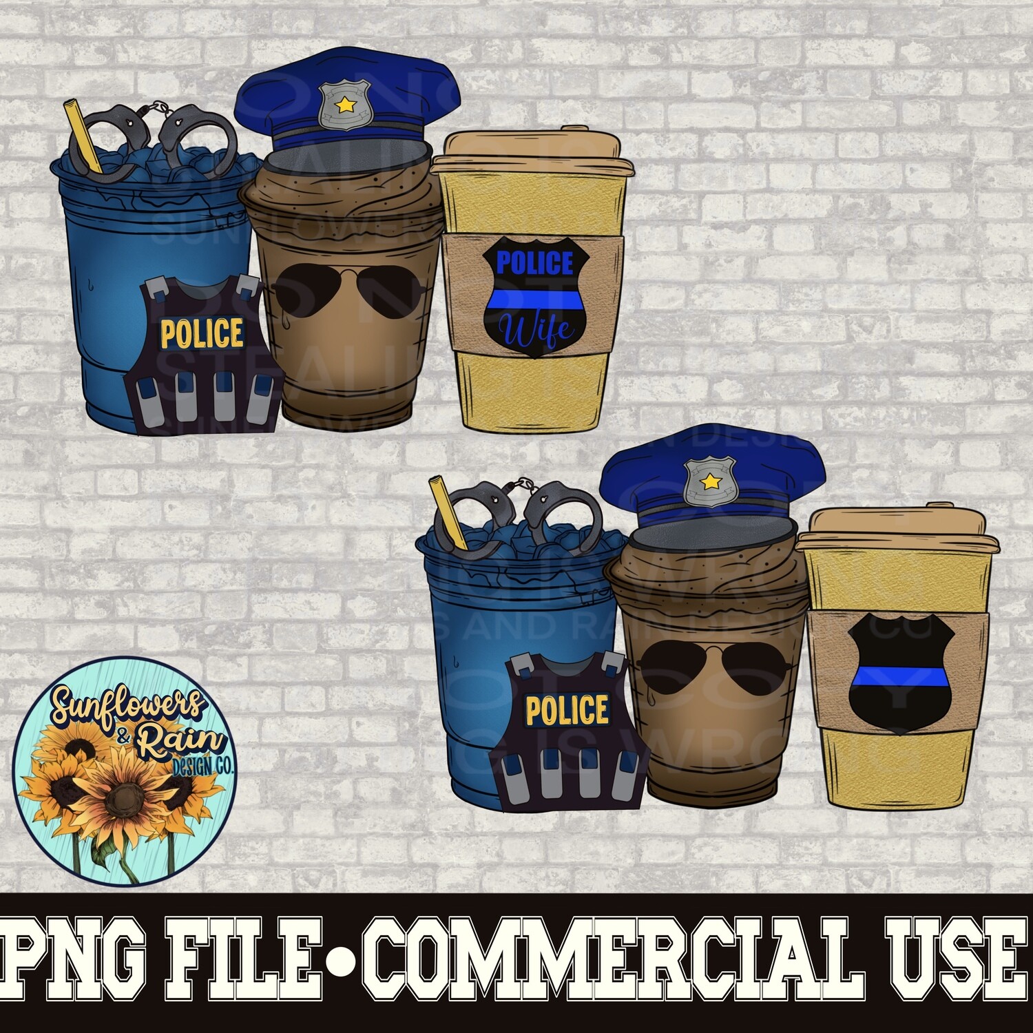 Police Coffee Bundle png file for sublimation shirts