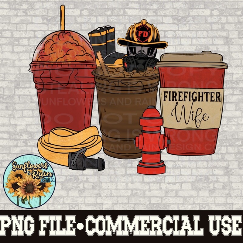 Firefighter  Wife Coffee Bundle png file for sublimation shirts