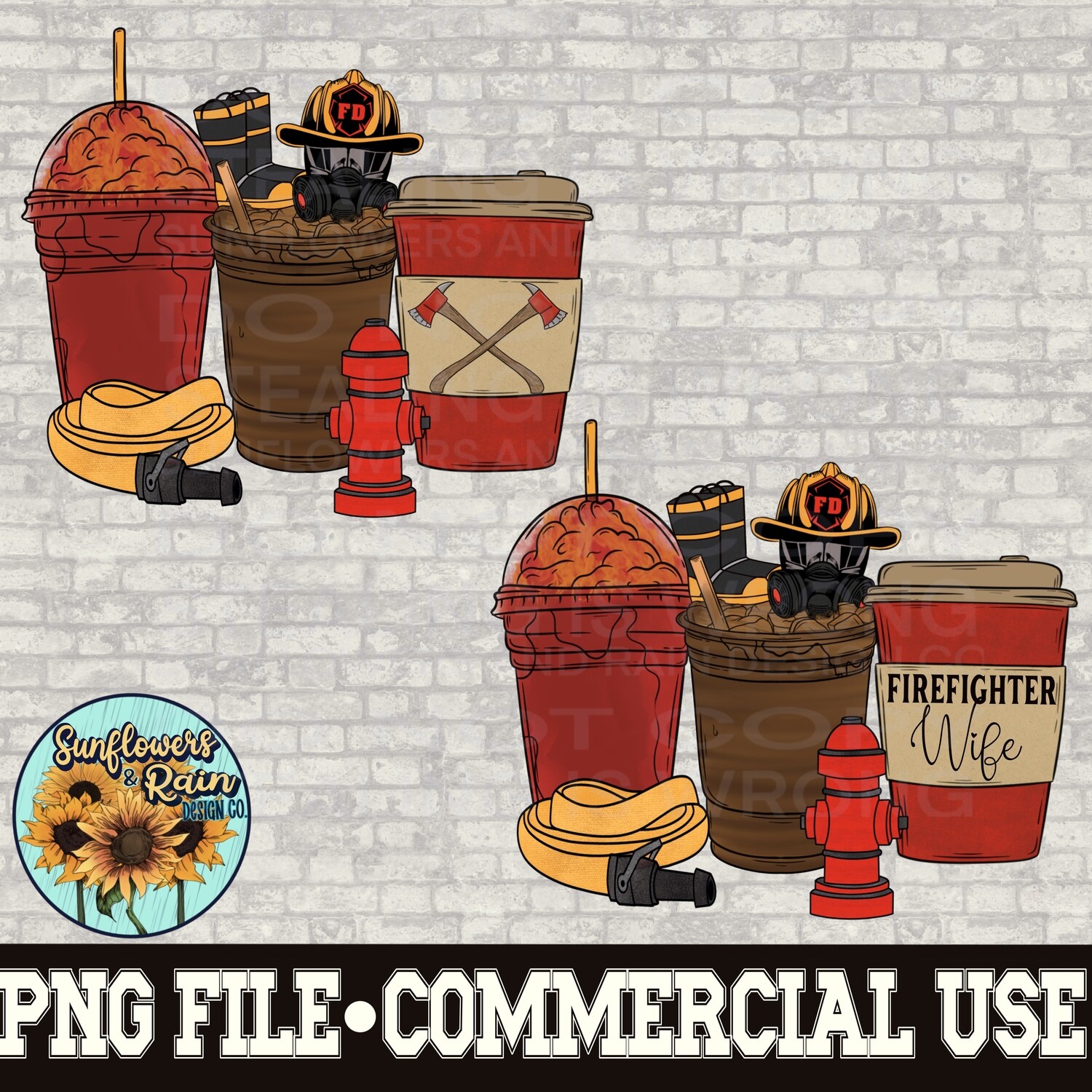 Firefighter Coffee Bundle png file for sublimation shirts