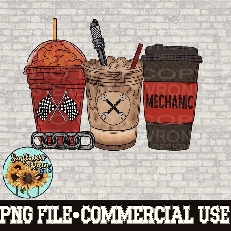 Mechanic  Coffee Bundle png file for sublimation shirts