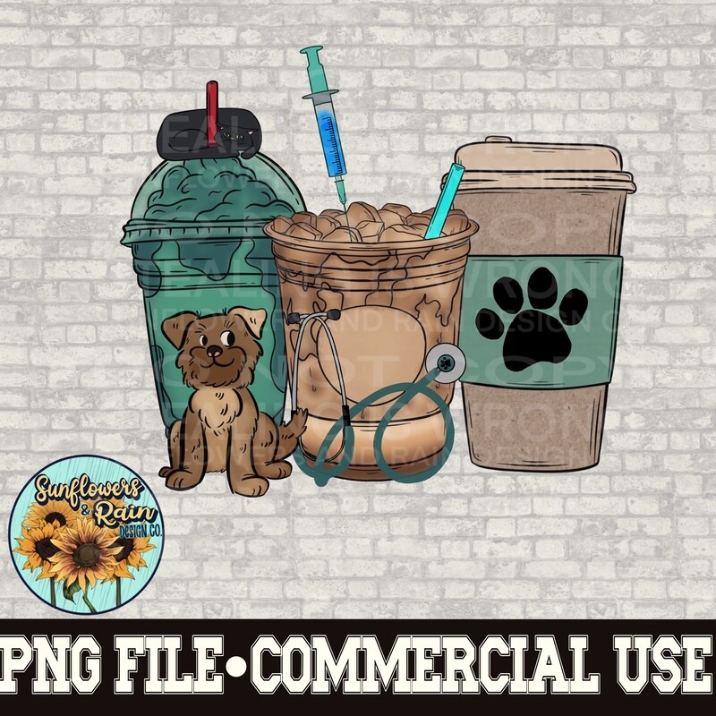 Vet Coffee png file for sublimation shirts