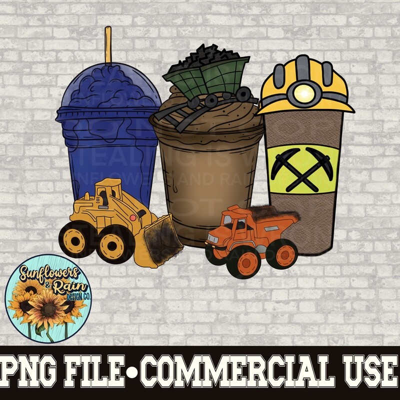 Miner Coffee Bundle png file for sublimation shirts