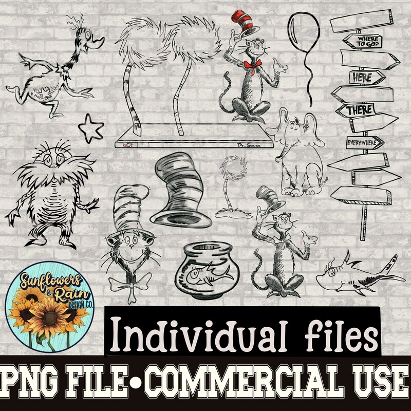 Large Dr. SUESS clipart bundle png files.