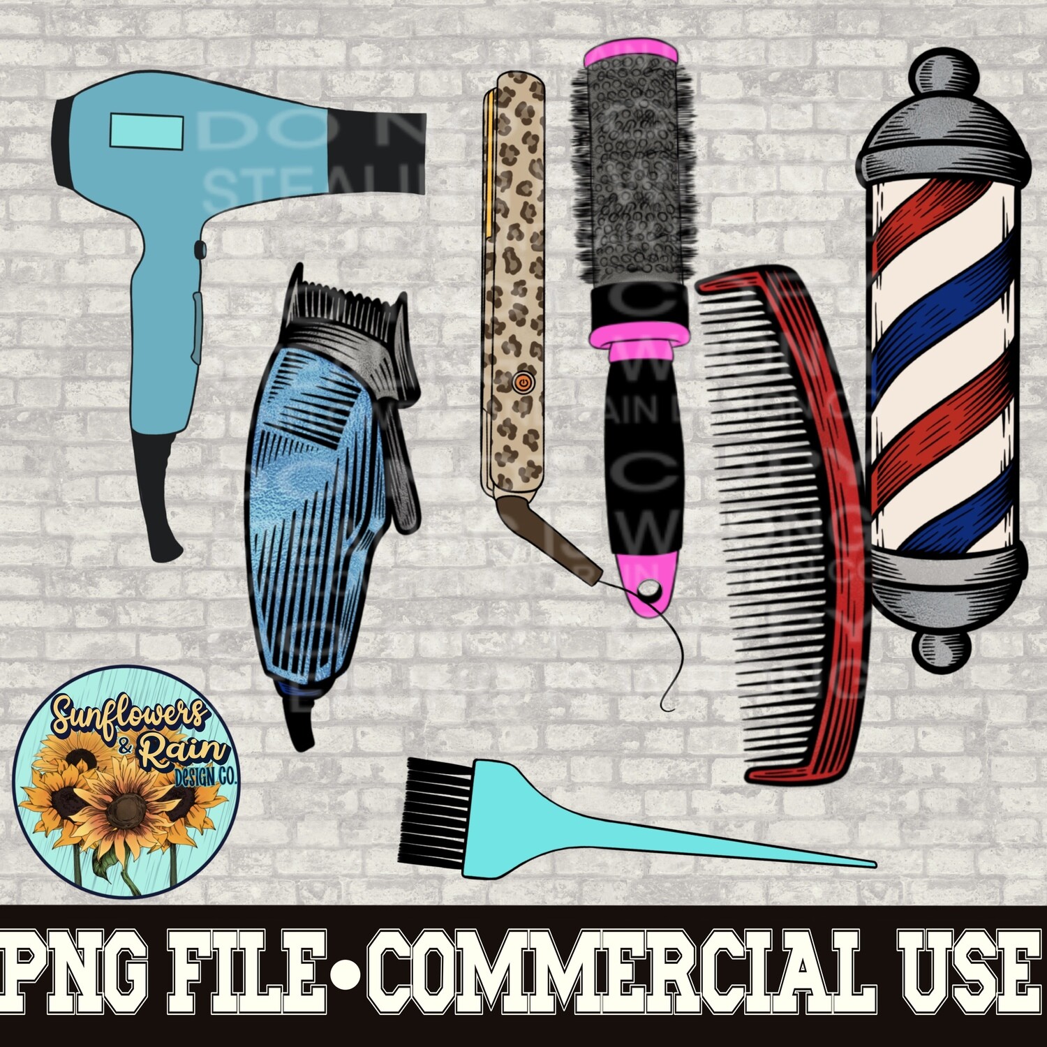 Stylist and Barber clipart bundle.  clipart png file