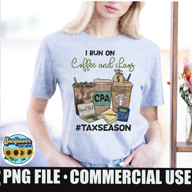 CPA taxes, Coffee png file for sublimation shirts