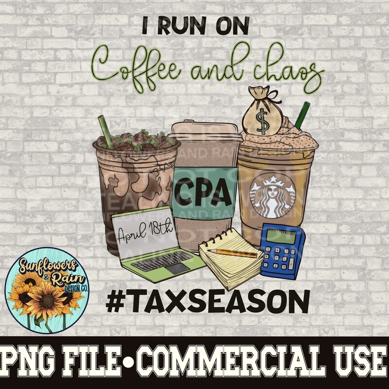 CPA taxes, Coffee png file for sublimation shirts
