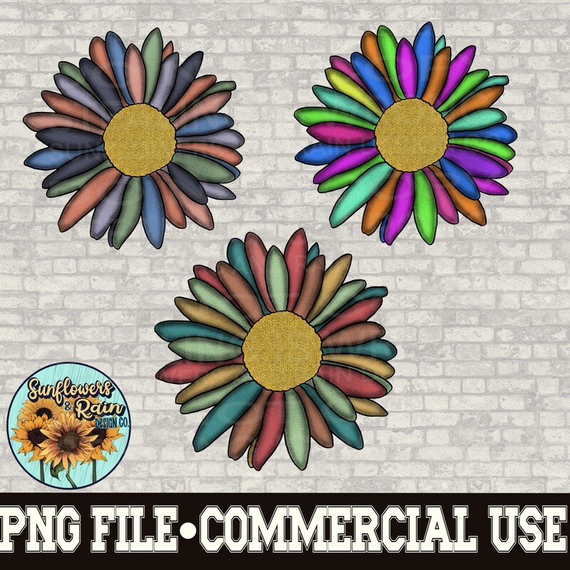 colorful flower bundle png files. Use alone or as clipart