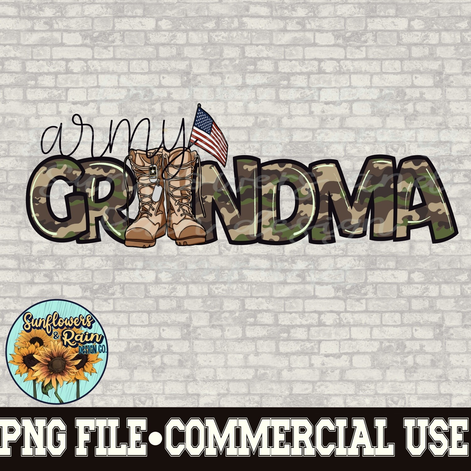 Army Grandma png file for sublimation shirts