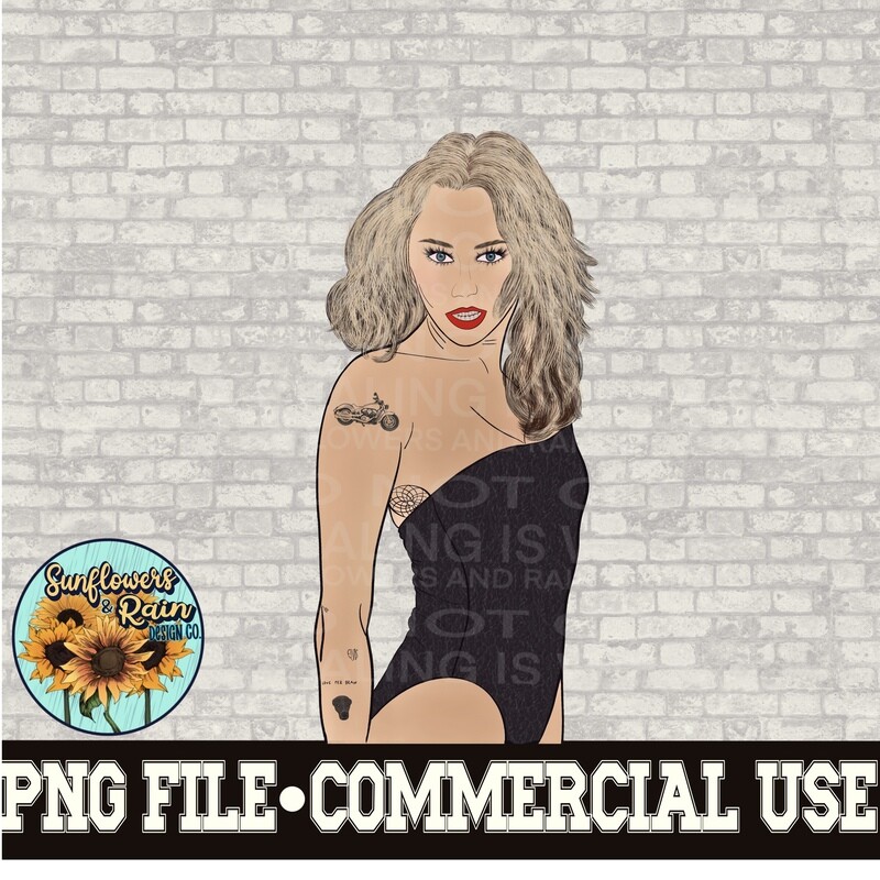 Miley clipart png file for sublimation designs.