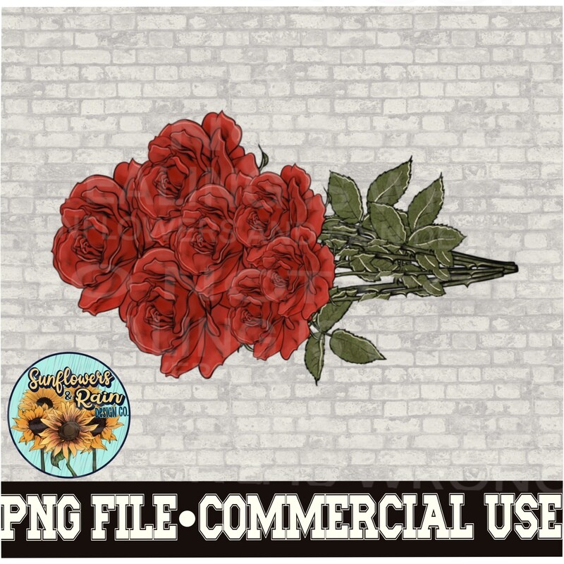 Bouquet of roses clipart Individual png files.
