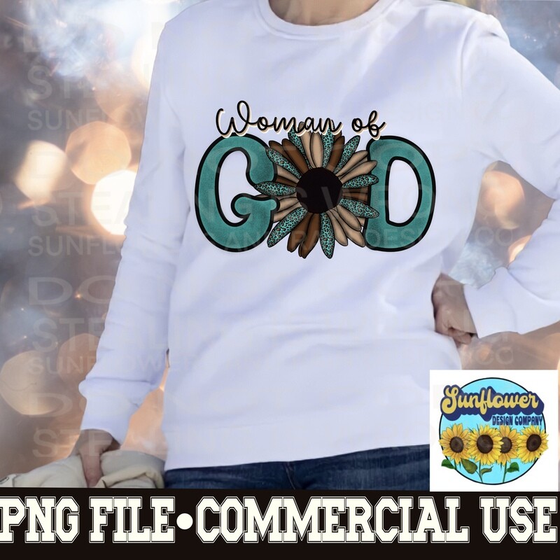 Woman of God png file for sublimation T-shirts. Digital download. Instant download. Sublimation design