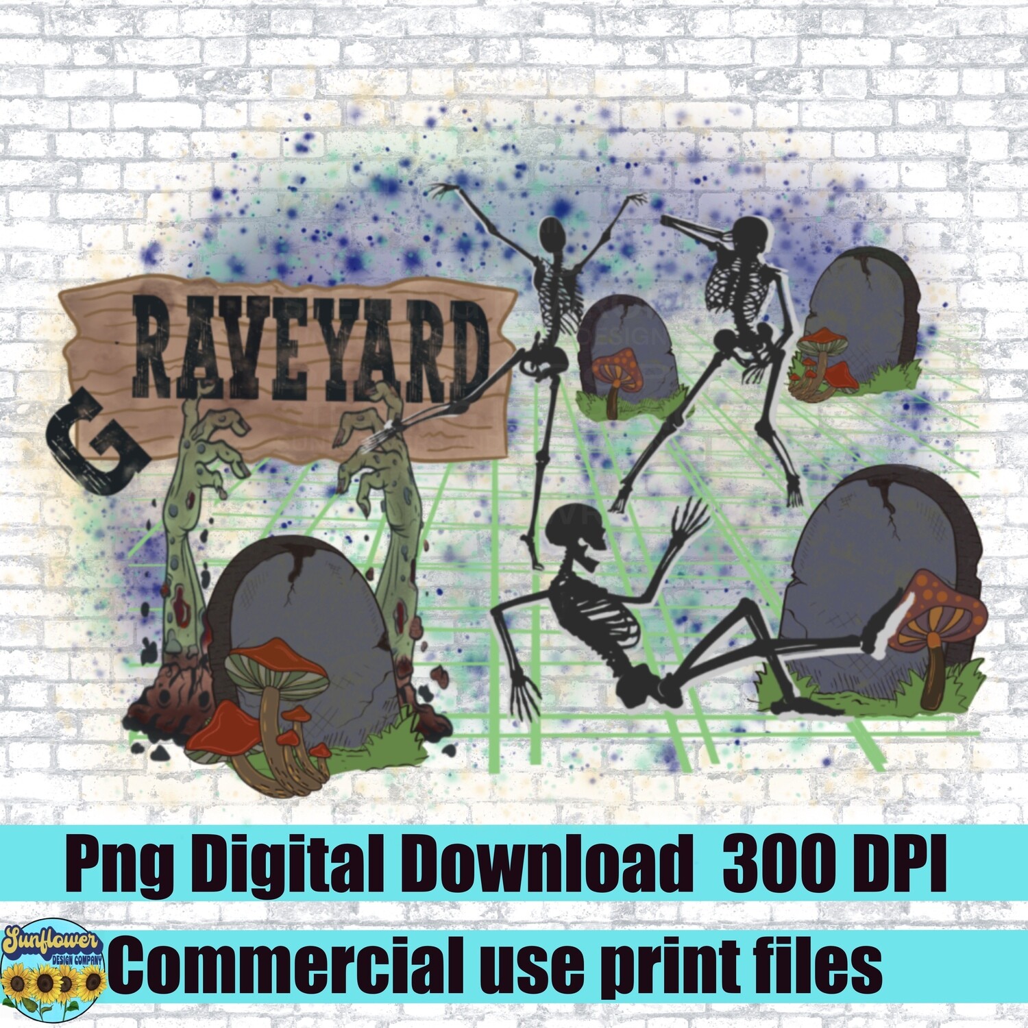 Raveyard  png file for sublimation T-shirts. Digital download. Instant download. Sublimation design