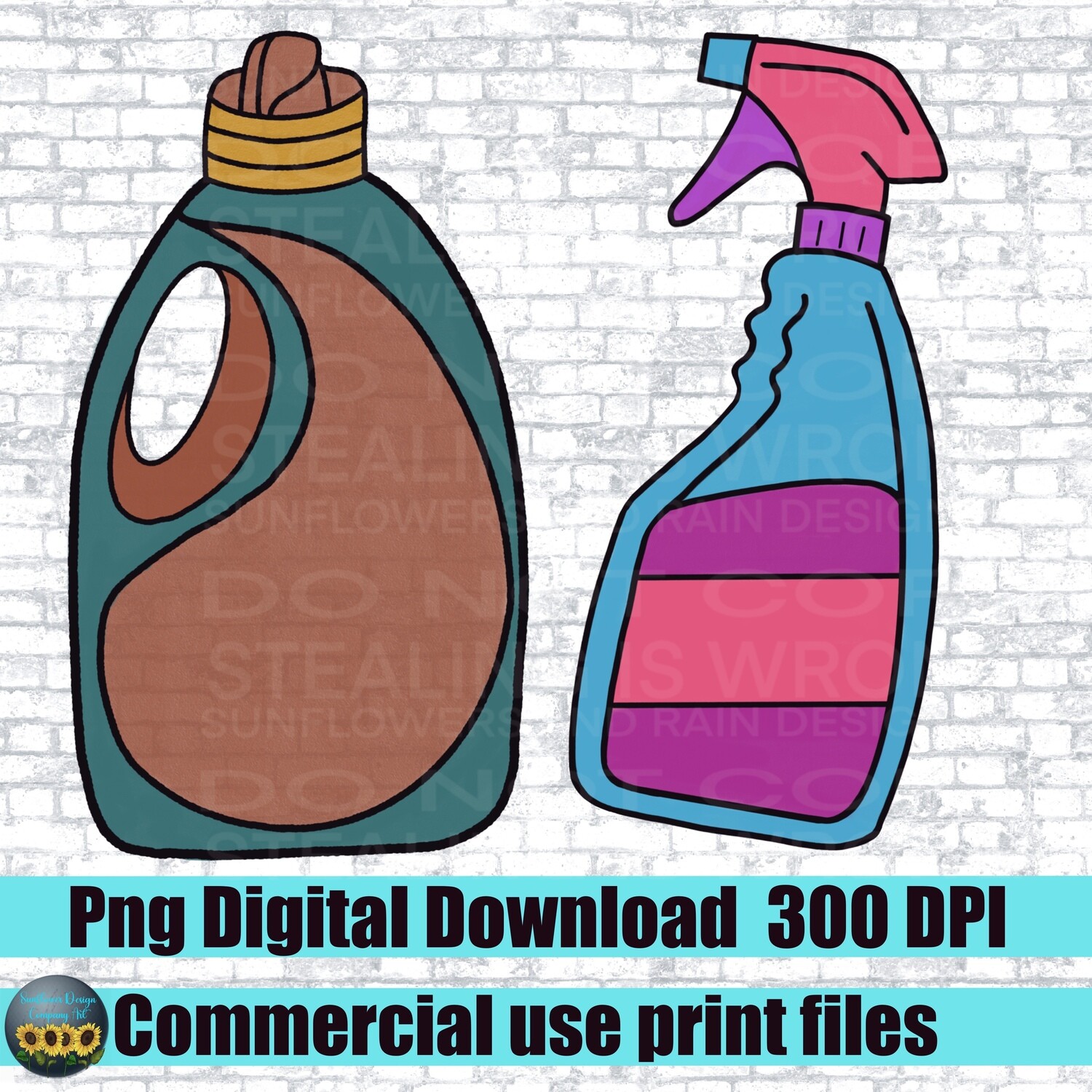 cleaning bottles Clipart  bundle  png file for sublimation T-shirts. Digital download. Instant download. Sublimation design