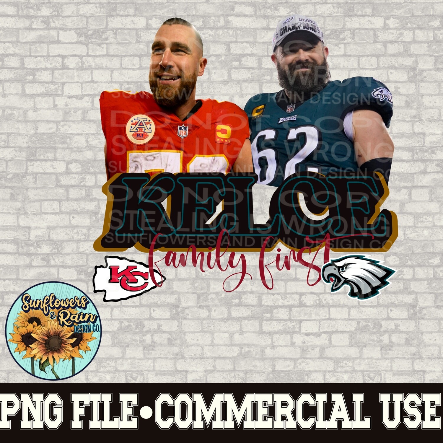 KELCE brothers family first  Football  PNG digital download, Sublimation design.