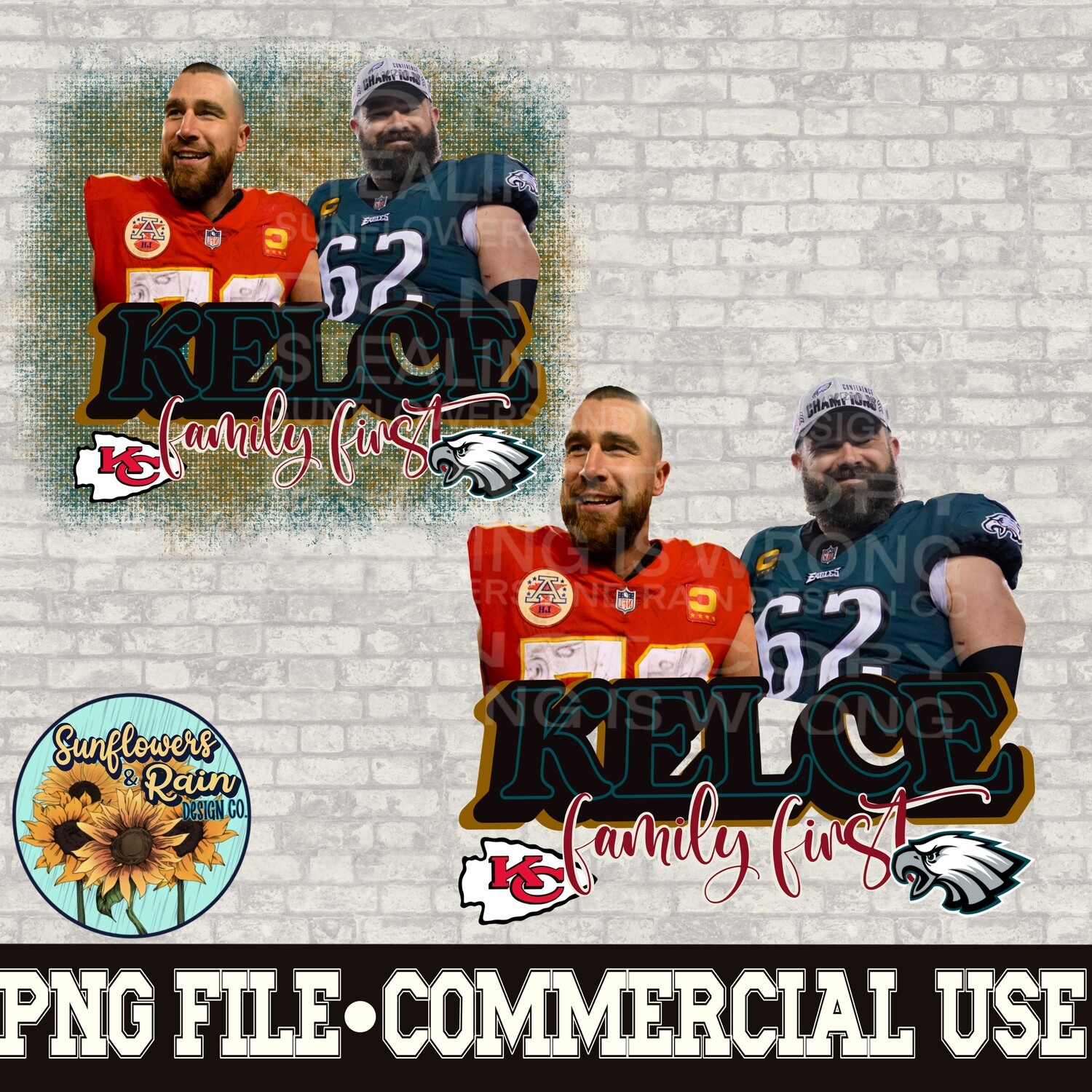 KELCE brothers family first Bundle Football  PNG digital download, Sublimation design.