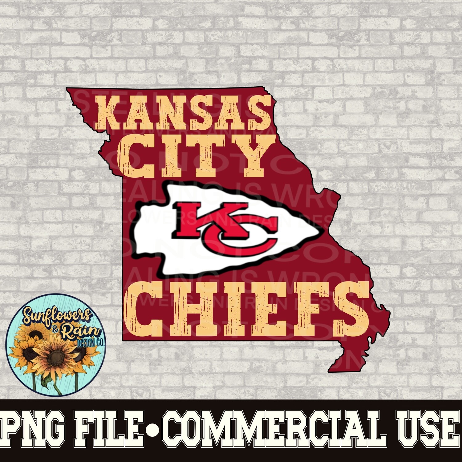 Kansas City chiefs PNG digital download, Sublimation design.