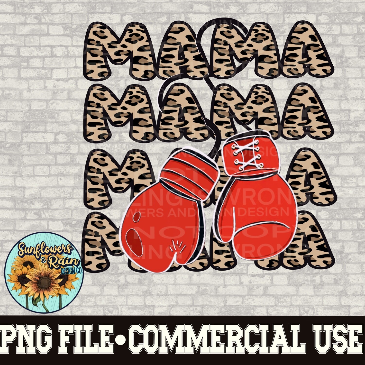 Boxing Mama. Leopard print png file  PNG digital download, Sublimation design.