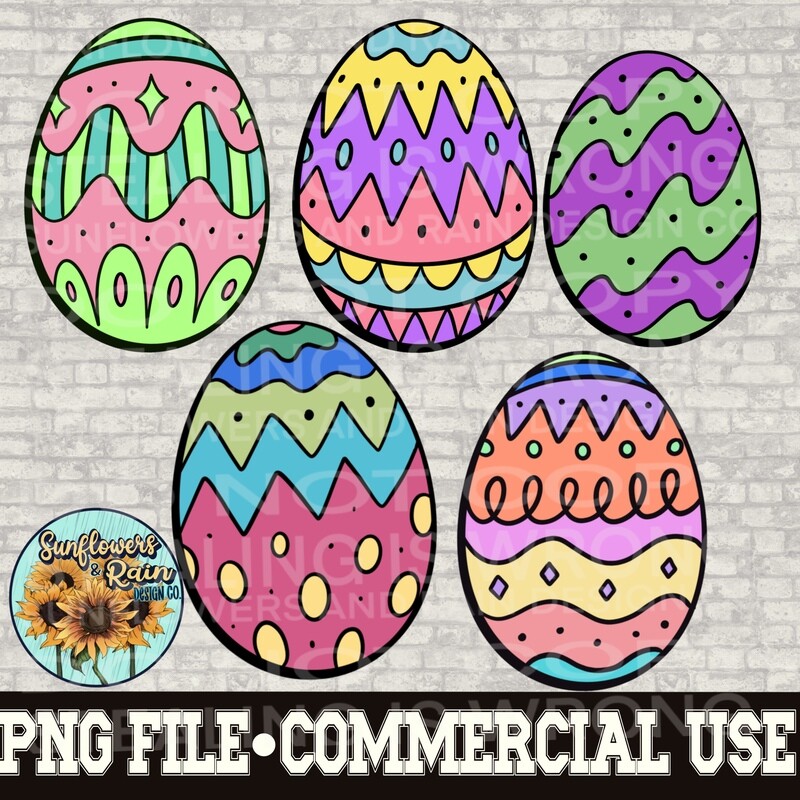 Easter egg clipart Individual png files.