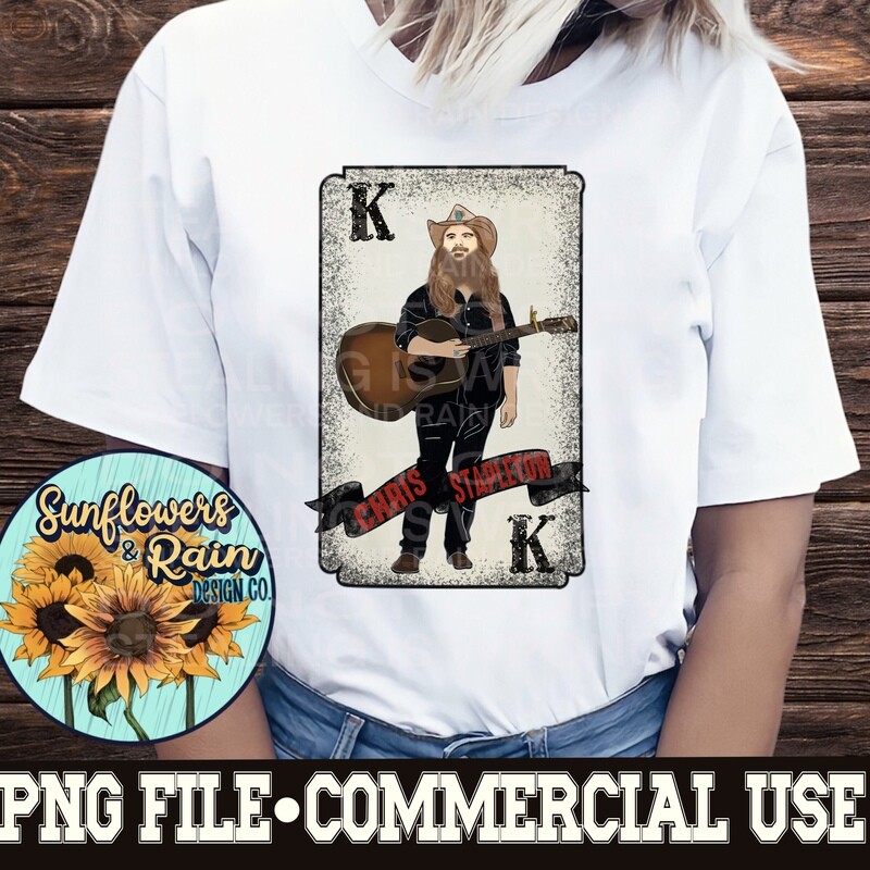 Chris S playing card . png file  PNG digital download, Sublimation design.