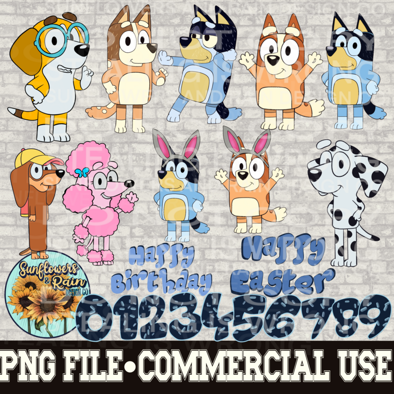 Bluey bundle clipart Individual png files.