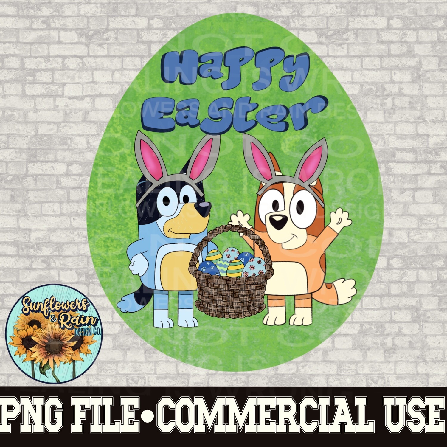 Bluey happy easter png files included  digital download, Sublimation design.