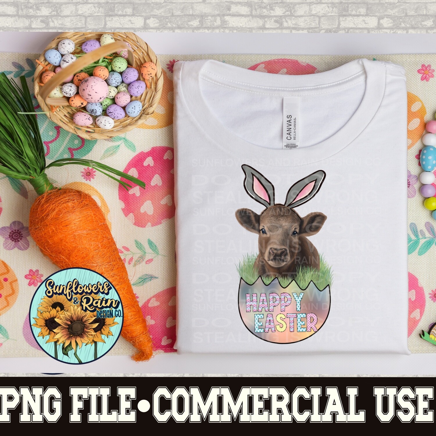 Cute cow Easter png file  included  digital download, Sublimation design.