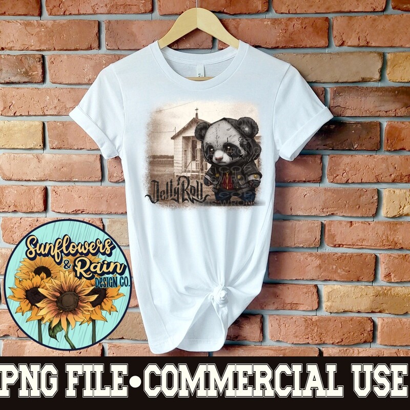 Jelly Roll Panda  png file  included  digital download, Sublimation design.