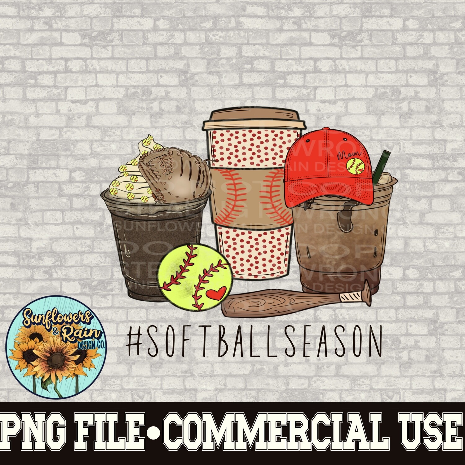 Softball coffee png files included  digital download, Sublimation design.