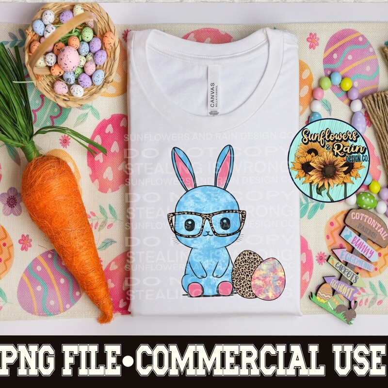 Cute bunny with leopard print sunglasses. Easter png png file  included  digital download, Sublimation design.