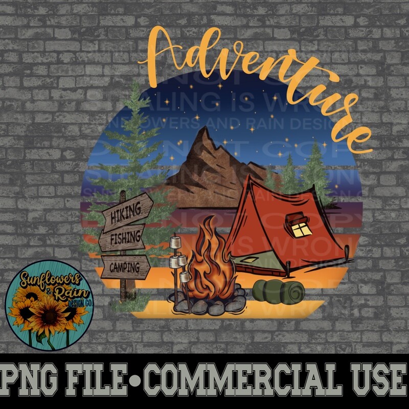 Adventure Camping bus png files included  digital download, Sublimation design.