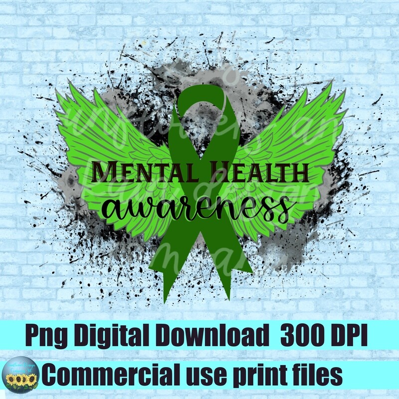 Mental health awareness png file for sublimation T-shirts. Digital download. ready to print. Sublimation design