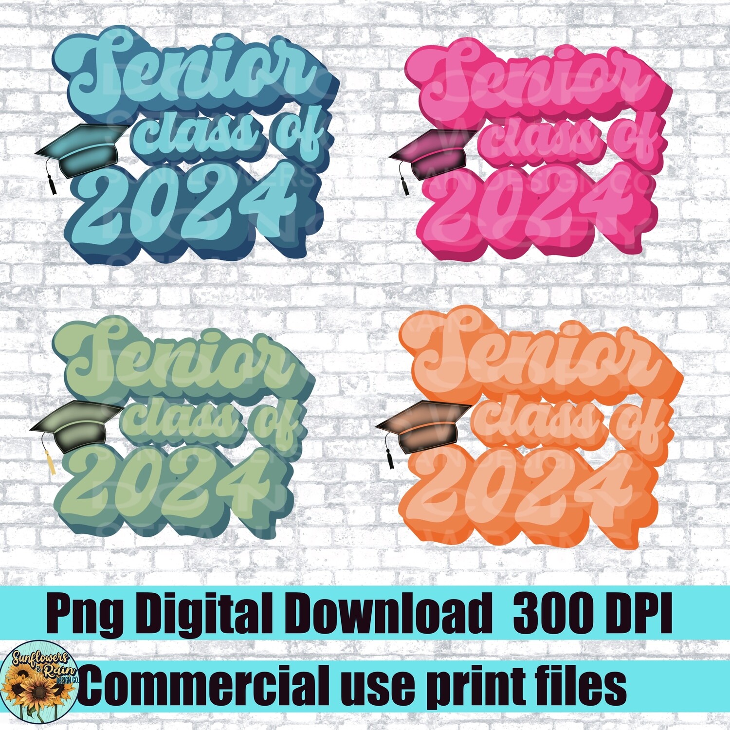 Senior 2024 bundle ( 4 files included ) png file for sublimation or Dtf. Digital download only