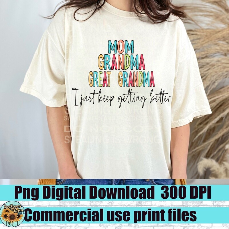 Mom grandma great grandma png file for sublimation or Dtf. Digital download only