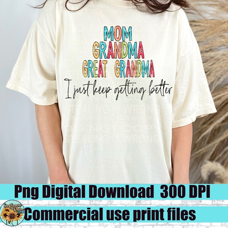 Mom grandma great grandma great great grandma png file for sublimation or Dtf. Digital download only