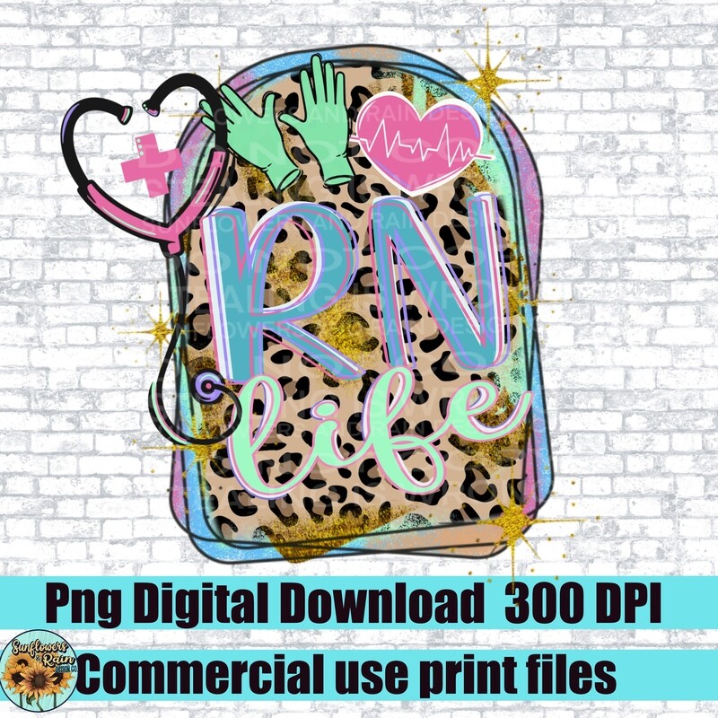 RN life png file for sublimation or Dtf. Digital download only