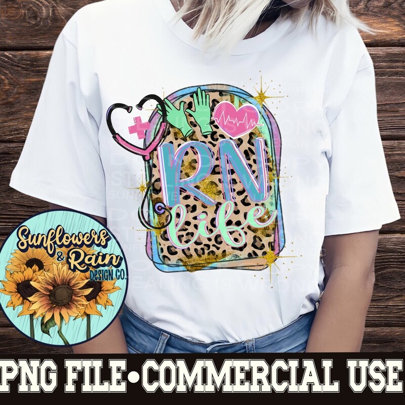 RN life png file for sublimation or Dtf. Digital download only