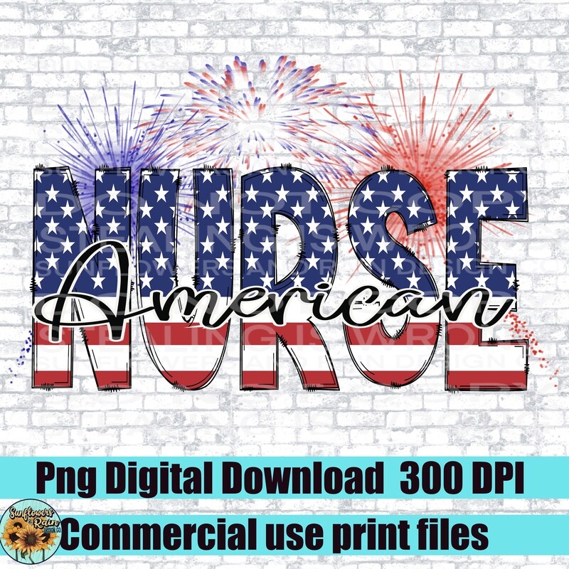 American Nurse png file for sublimation or Dtf. Digital download only